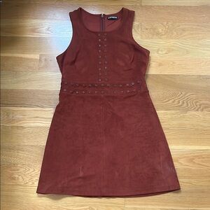 Express Red Sleeveless scoop neck Mini Dress